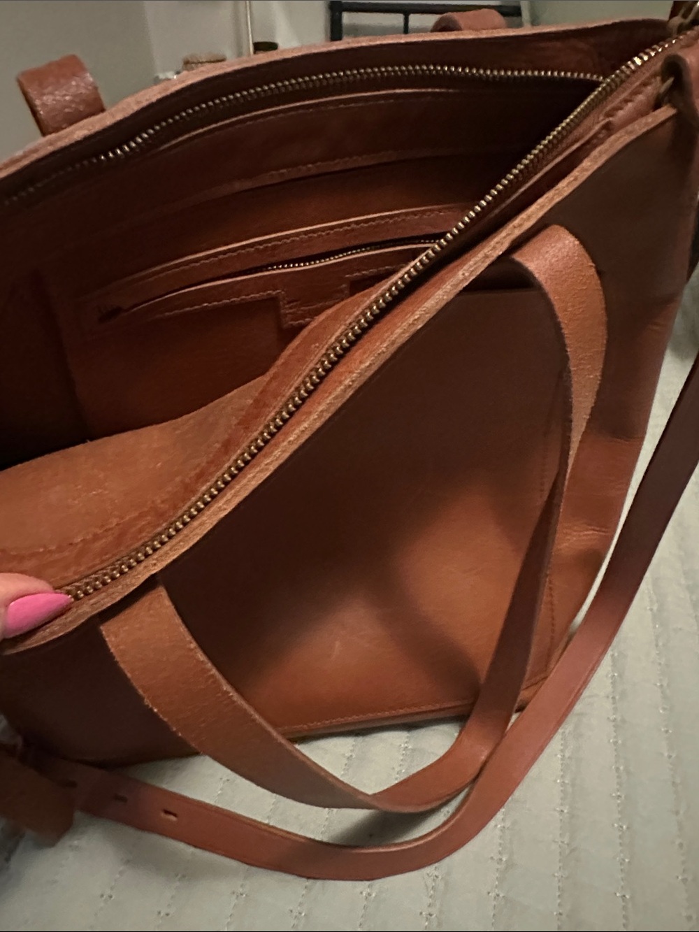 Madewell Leather Tote in Chestnut Brown